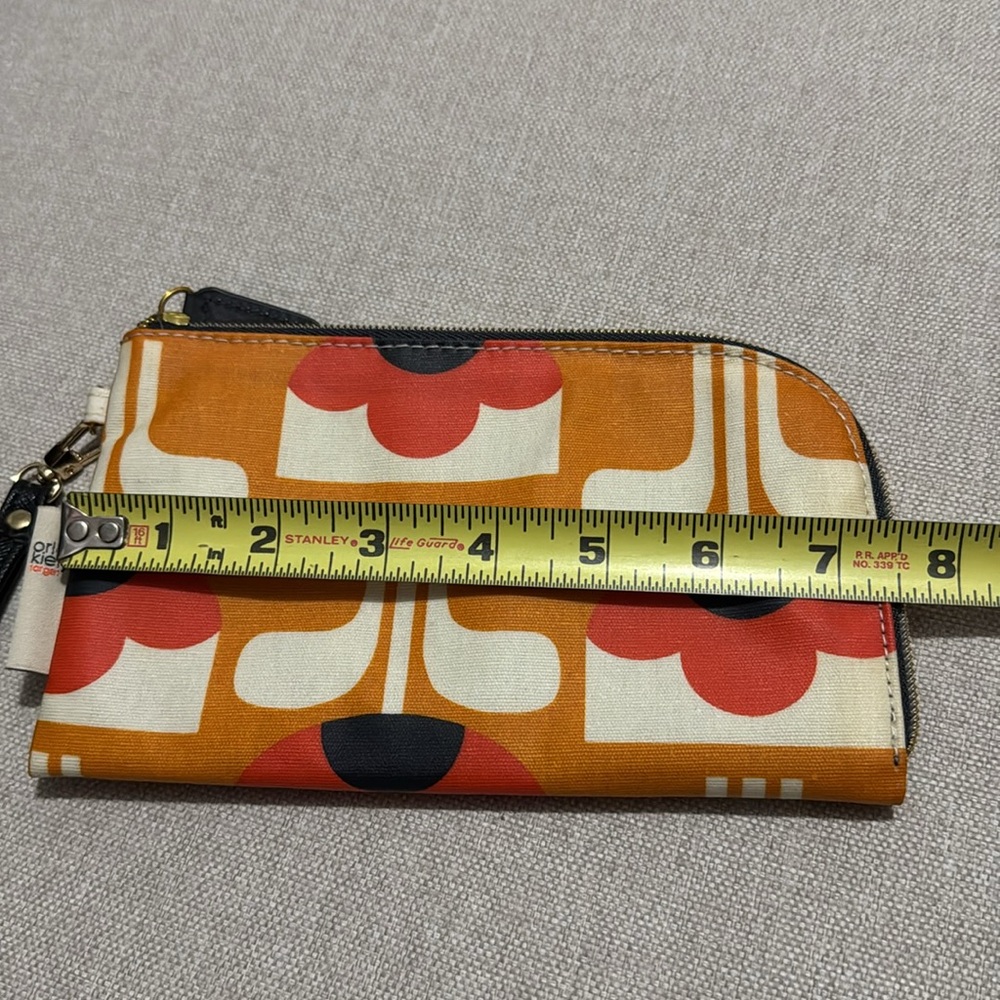 Orla Kiely for Target-Zipper Pouch with Wristlet Strap-Red/Orange/Navy/Cream-GUC - Picture 12 of 14